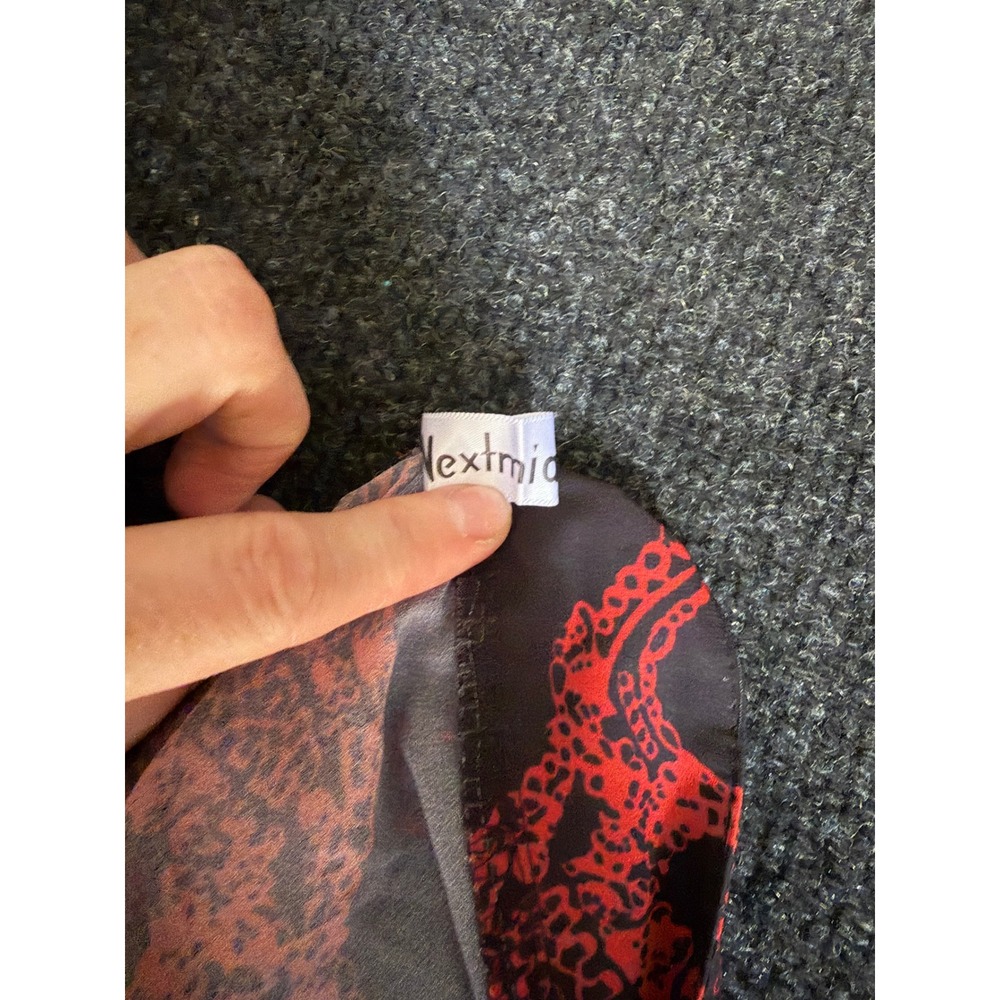 Nextmia Red Black Sugar Skull Print Sheer Kimono Cardigan Bell Sleeve 2XL - Picture 3 of 4